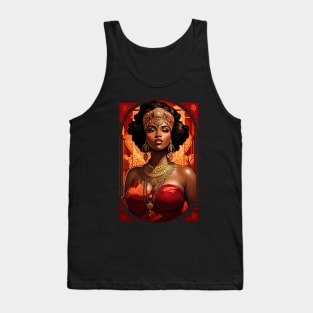 African Queen Tribal red ress retro vintage floral design Tank Top